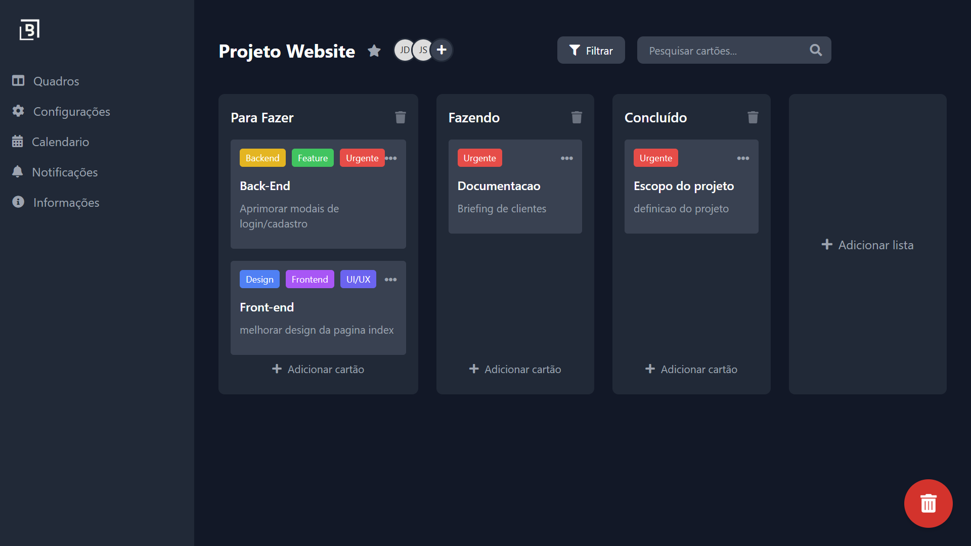 Preview do Dashboard